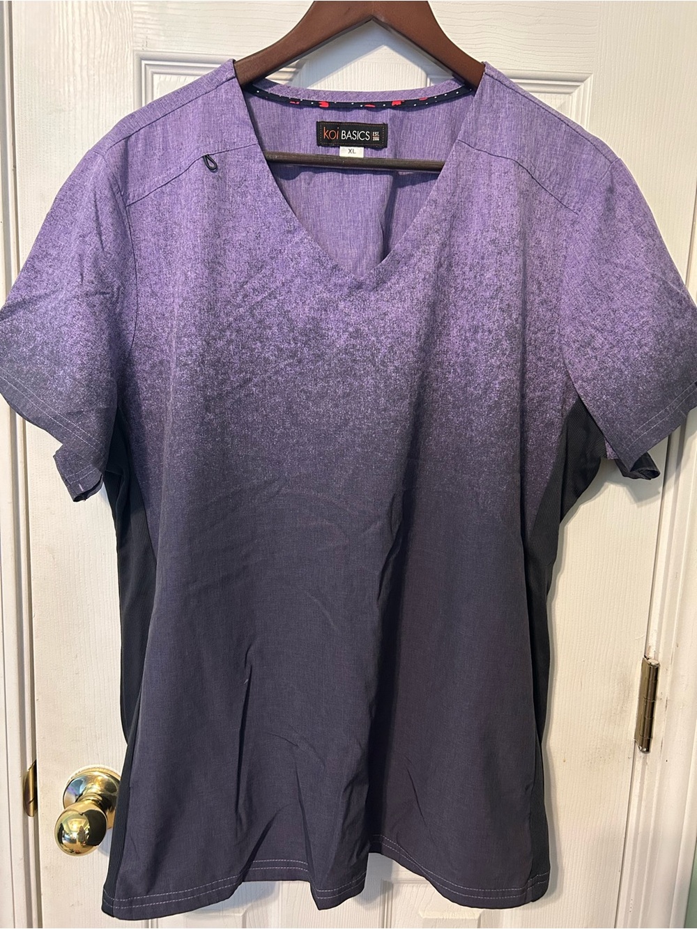koi Purple Ombre Scrub Top